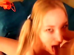 Webcam amateur loves sucking & swallowing his cumshots