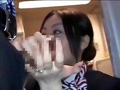Asian Stewardess gives Hot moms bang mens sex com on Airplane