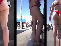 Amazing Big Ass Teen Thong long disk asian girl Beach Voyeur Closeup