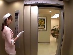 Kaede Fuyutsuki Asian milf enjoys oral sex in the elevator