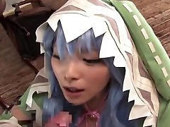 Sugar flat chested Japanese moanabbw bobbin head whore perfroming an amazing cosplay porn video