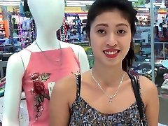 Asian teen whore loves sucking a wet white fat cock