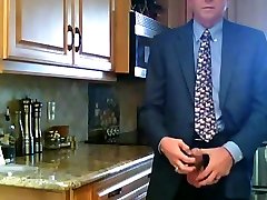 cum flying out as i tickle my sensitive cock in my business suit & showing