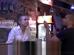 Sexy waitress fucks hard with horny customer