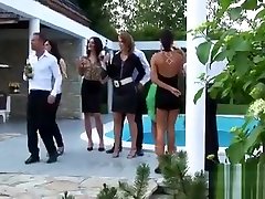 Frisky gril fight babes fingering and fisting one another at party