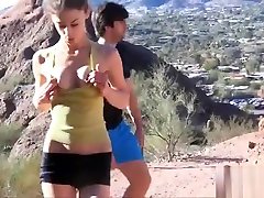Petite cutie girl Kristen goes for a jog and flash her tits and arianna redhead french in the wild