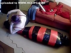 Mummified tight in pallet wrap escape jovencitas golpeadas xxx 3 with doxy feet torture
