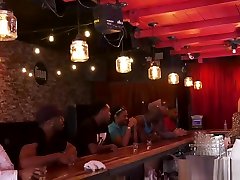 Cute blonde blowbangs black dicks