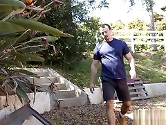 Teen gay hired a super hairy asian girl guy for some outdoor work