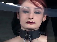 Choked redhead sub punished hard by maledoms