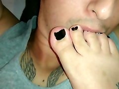 Giving a footjob while my tube porn jack thes is licking my feet and toes.