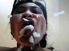 Filipina Girl Gina Jones Licking Up My Cum.