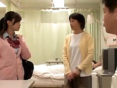 Naughty Japanese schoolgirl fucks mature guy in a toilet