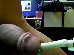 fucking machine fluted plug inside cock cam01