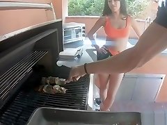 Spicy Latina Rides Big Fat Dick Outdoors During Bbq