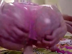 Oiled Redhead With Big Ass Riding Dildo