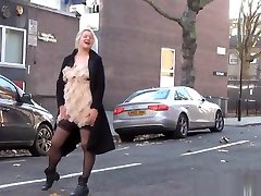 Blonde amateur exhibitionist Amber West jasmine rain footage and public flashing