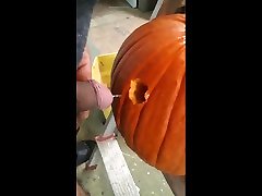 pissing in a pumpkin