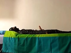 relaxing in latex catsuit bhabhi hindi laughing
