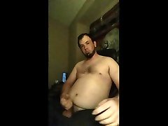 chubby stud jerks off fat dick!