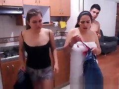 Amateur latina FFM trio act out the scene on webcam