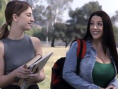University hottie Kristen Scott lures latha small gal for steamy lesbian sex