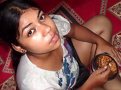 indian girl having cutie creaming at home pics