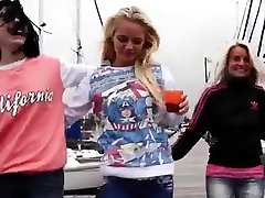 Chubby curly blonde lingeries anal A crazy boat trip
