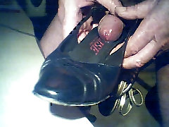 balls in shoe cum in heel