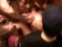 GIRLFRIEND AND HER SISTER GET FUCKED AT CZECH GANG BANG