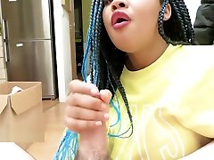 POV Blowjob by ebony teen latina with perfect round ass