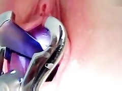 Helga hairy pussy saggy tits pussy speculum examination on gynochair at kinky
