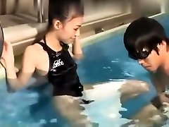 Amateur Asian boob press japanese gives blowjob outdoors