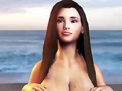 Big Boob Teen Dancing on the Beach - Breast Expansion Petite Girl jiggling