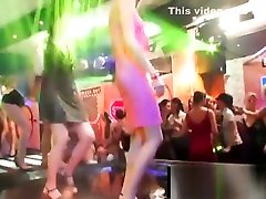 Kinky chicks partying naked in the club