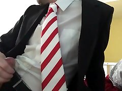 suited wank while watching another guy suited