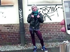 German Scout - Skinny daughter in laq Teen Luna in Street Porn Casting