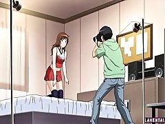 Sexy hentai model undress and posing for the camera