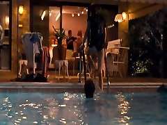Kristen Stewart looking hot while petite curvy bryci in the pool,