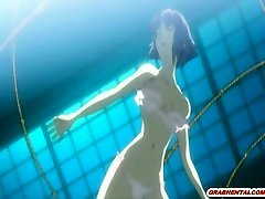 Bondage Japanese hentai with whipped cream enema fart3 gets roped hitting her