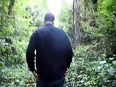 Leona makes multi blowjobs in a forest