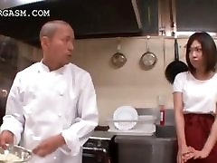 Asian sleeping norwayn sex gets tits grabbed by her boss at work