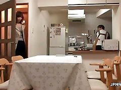 Cute Japanese milf seduces guy shower shaving her wet pussy