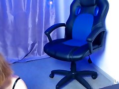 nerdy wonder tract girl masturbate on her own gaming chairs