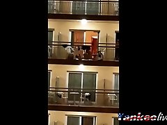 Public fuck sleep moom on the balcony