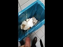 pissing in a public huge son bin