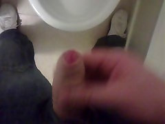 Wanking at my ex&039;s house,Spraying my cum all in her Bathroom