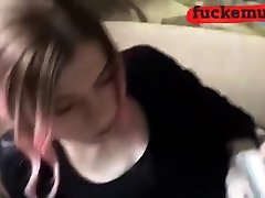 Horny sluts giving blowjob to pizza delivery guy