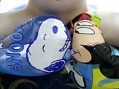 cum inflatable snoopy mickey ride on