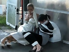 Extremely brutal blackmailing BDSM rope copulate with anal action